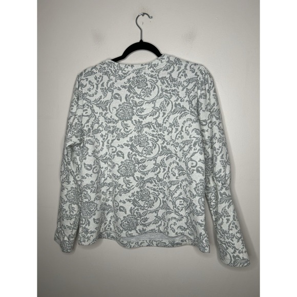 Zac & Rachel Sweatshirt Women's Gray Floral Long Sleeve Crew Neck Size Large - Picture 8 of 11